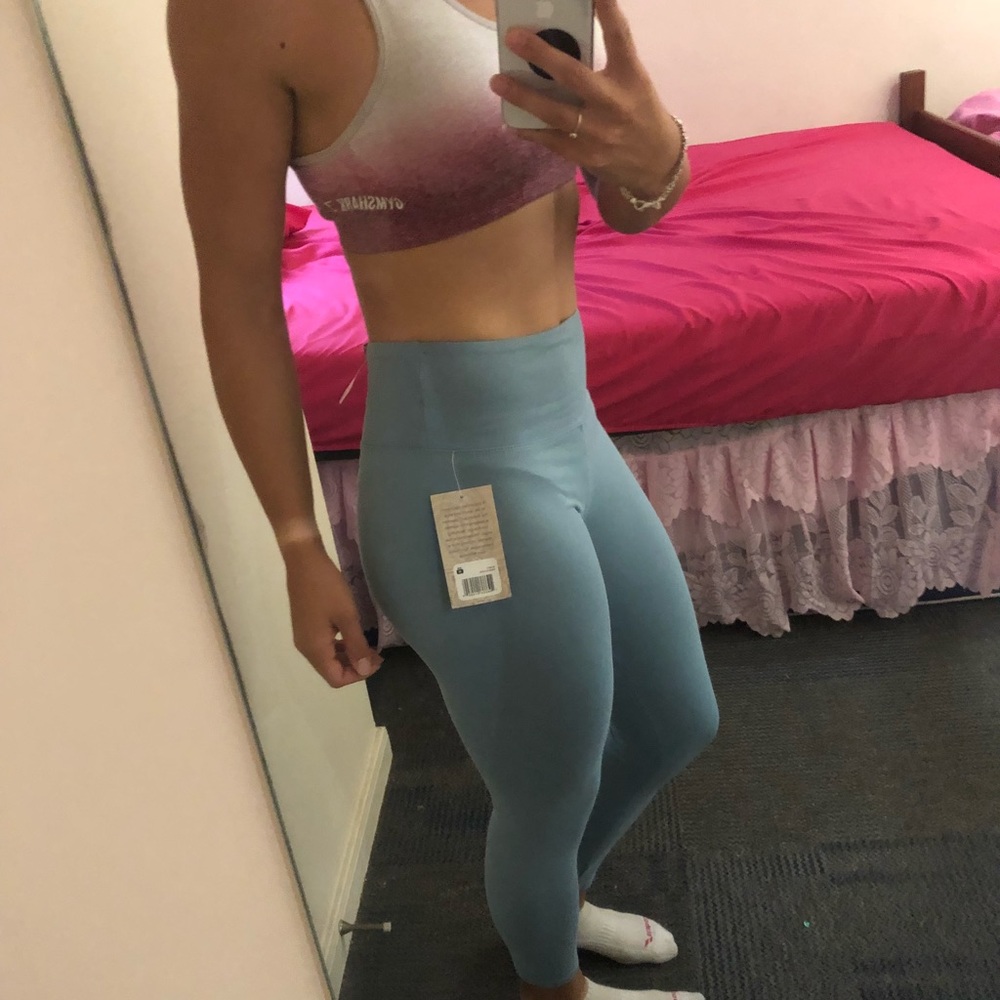 Balance Legging Yoga Pants Blue Stretch Push Up